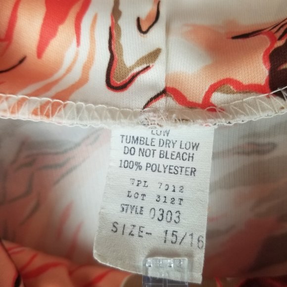 Vintage Stone Marbled Geode Print Cowl Neck Long Sleeve Blouse Sz M - Picture 5 of 5